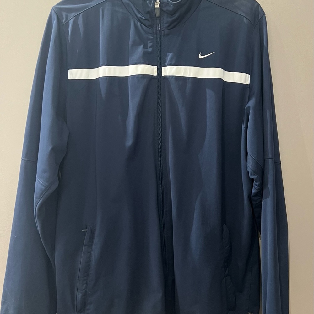2 Nike Dri fit, full zip. Lined Jacket Men’s Size XL Navy Blue